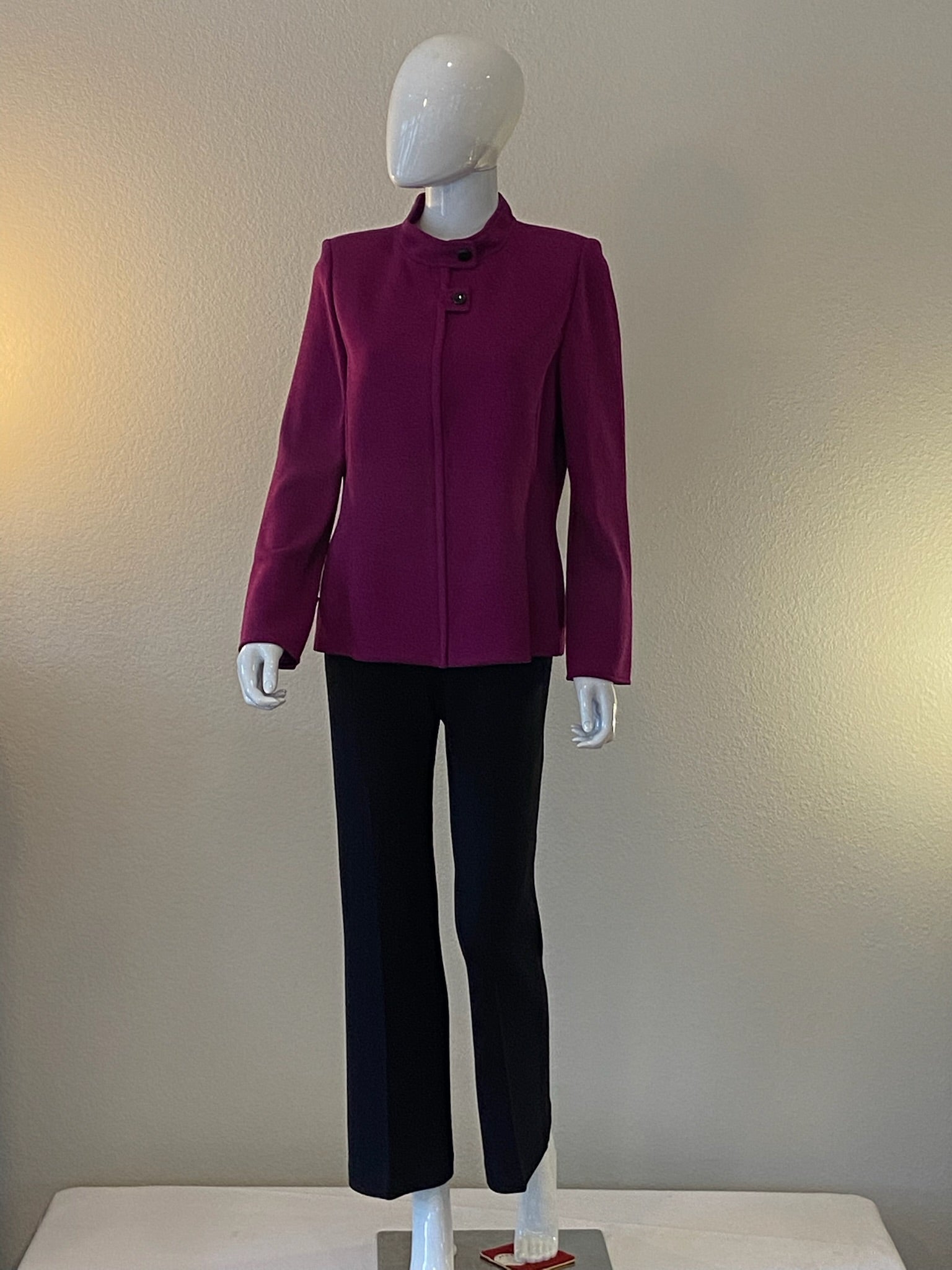 2000's St. John Collection Purple Violet Jacket with Black St. John Pants  Suit